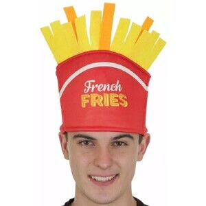 FRENCH FRY FRIES FAST JUNK FOOD STAND CARNIVAL FAIR COSTUME HAT RED YELLOW FUNNY
